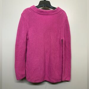 Talbots Vibrant Pink Cowl Neck Knit Sweater SIZE M